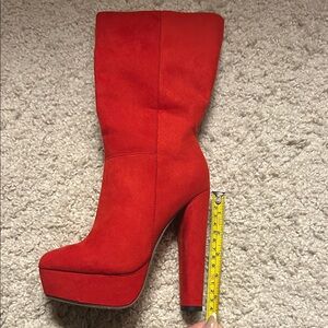 Shoe Dazzle Red Heeled Boots